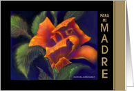  Spanish Birthday Greeting Card/ Para Mi Madre/Rose Anaranjada card