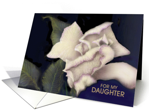    Birthday Greeting Card For Daughter/Ivory Rose card (190550)