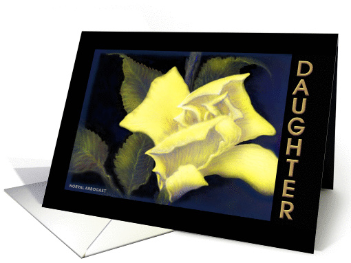   Birthday Greeting Card for Daughter/Soft Yellow Rose card (190552)