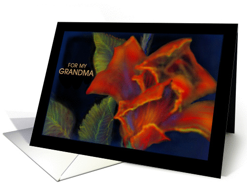  Birthday Greeting Card for Grandma/Red Rose card (191255)