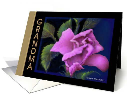 Grandma, 'Pink Rose' Birthday Greeting Card, card (191542)