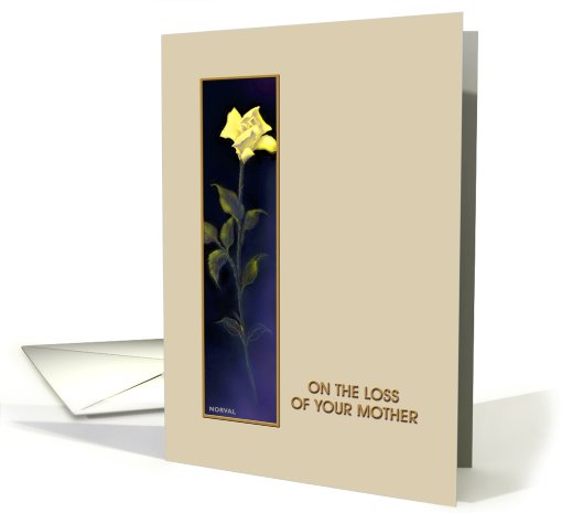 Loss of Mother, 'Yellow Rose' Sympathy card (205198)