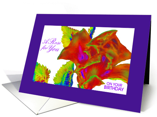Birthday Greeting Card/'A Rose for You' card (222153)