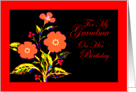 Grandma, Birthday ’Floral Brights’ Card