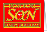Son, Sixteenth Birthday ’Son Brights’ Card