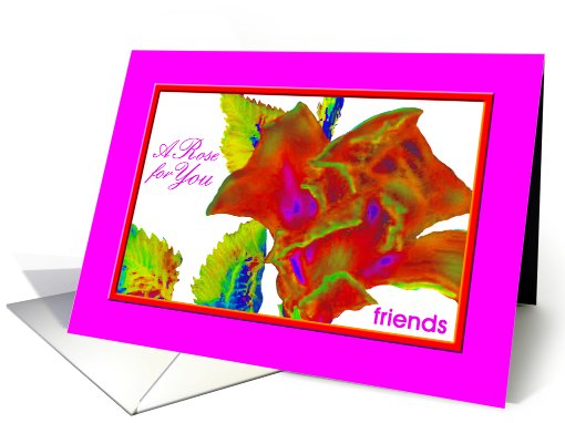 Friend, Birthday 'A Rose for You, Retro' card (237350)