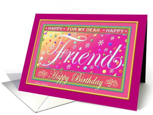 Friend, Birthday Paper Greeting Card 'Happy Card' card (240981)