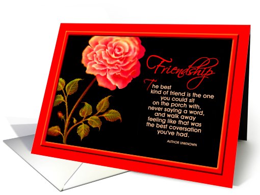 Friend, Birthday Greeting Card, 'Red Orange Rose' card (244167)