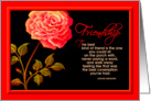 Friend, Birthday Greeting Card, ’Red Orange Rose’ card