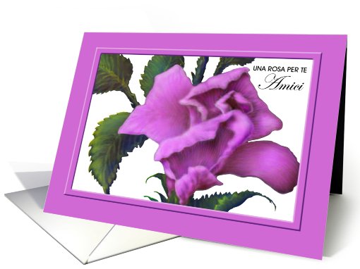 Italian,Female Friend, Birthday Pink Rose Greeting Card,... (254773)