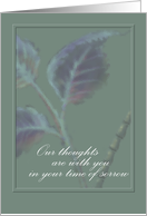 Sympathy Paper Greeting Card, ’Leaves In the Rain with Bamboo’ card