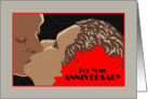 Afro-American. Anniversary Greeting Card, ’The Kiss’, Vintage card