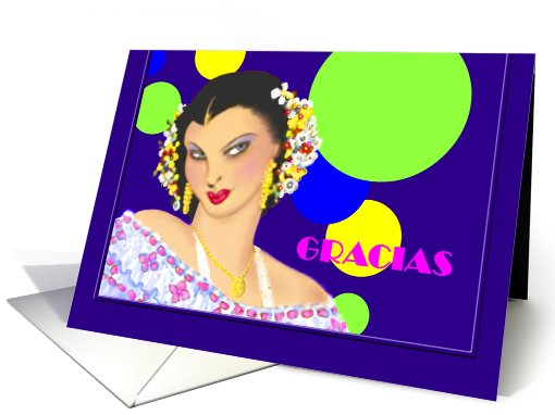 Spanish, Thank You Greeting Card, 'Fiesta' card (412385)