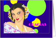 Spanish, Thank You Greeting Card, ’Fiesta’ card