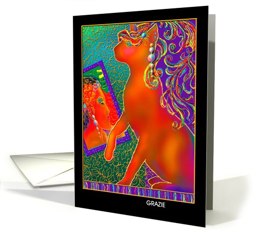 Italian Thank You Greeting Card, 'Castaway Dreams' card (565893)