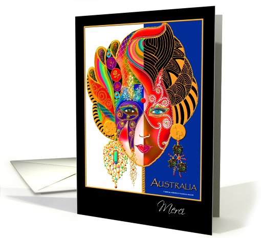 French Thank You Greeting Card, 'Lady Australia' card (568557)