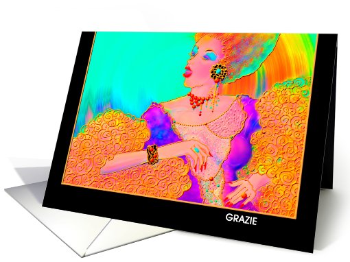 Italian Thank You Greeting Card, 'Diva' card (568616)