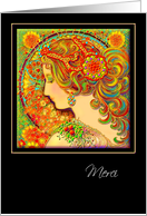 French Thank You Greeting Card, ’An Art Nouveau Fantasy’ card