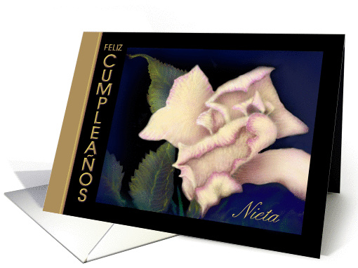 Granddaughter, Spanish Language Birthday, 'Ivory Rose Painting' card