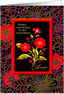 Spanish Friendship Card, ’A Floral Bright’ card