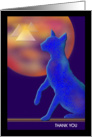 Thank You Card, ’Bast’ Egyptian Blue Stone Goddess Painting card