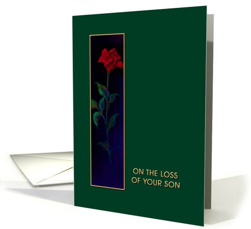Loss of Son, Red Rose, Sympathy card (610632)