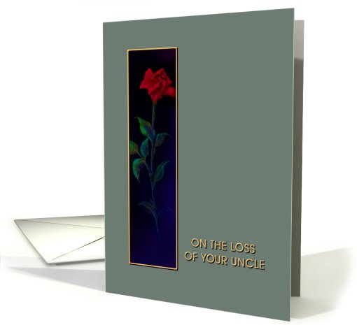 Loss of Uncle, Red Rose, Sympathy card (610634)