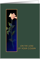 Loss of Cousin, Ivory Rose, Sympathy Card