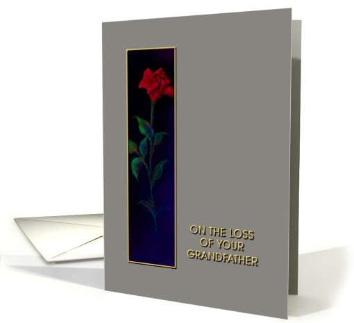 Loss of Grandfather, Red Rose, Sympathy card (611272)
