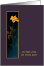 Loss of Son, Golden Yellow Rose, Sympathy Card