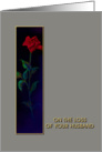 Loss of Husband, RED Rose, Sympathy Card