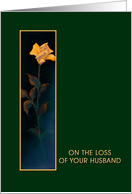 Loss of Husband, Golden Yellow Rose, Sympathy Card