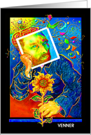 Danish Friendship, Female, ArtCard, Greeting Card, ’Van Gogh With Sunflower’ card