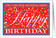 Special Friend Birthday Caption Card, ’Happy Card Series’ Red card