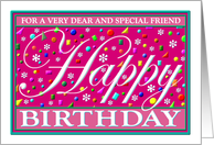 Special Friend Birthday Caption Card, ’Happy Card Series’ Pink card