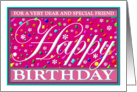 Special Friend Birthday Caption Card, ’Happy Card Series’ Pink card