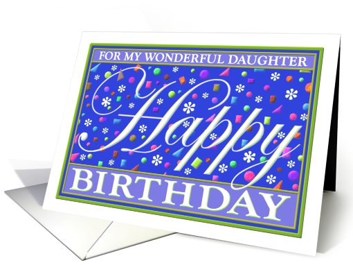 Daughter, Birthday Greeting Card, Blue, 'Happy Card Collection' card