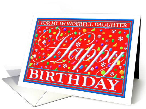 Daughter, Birthday Greeting Card, Red, 'Happy Card Collection' card