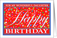 Daughter, Birthday Greeting Card, Red, ’Happy Card Collection’ card