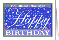 Mom, Birthday Greeting Card, Blue, ’Happy Card Collection’ card