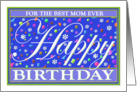 Mom, Birthday Greeting Card, Blue, ’Happy Card Collection’ card