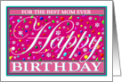 Mom, Birthday Greeting Card, Pink, ’Happy Card Collection’ card