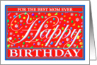 Mom, Birthday Greeting Card, Red, ’Happy Card Collection’ card