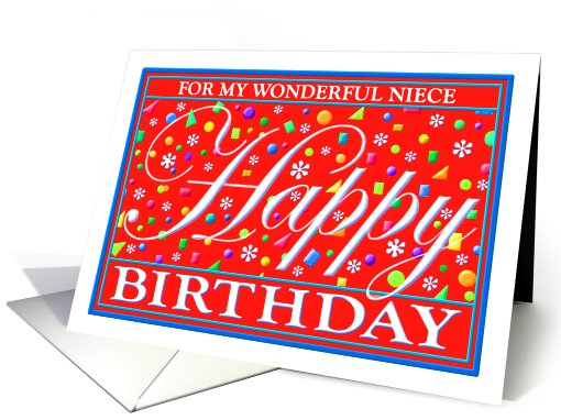 Niece, Birthday Greeting Card, Red, 'Happy Card Collection' card
