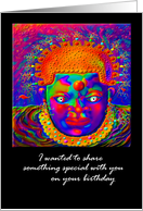 Birthday Greeting Card, ’Art Nouveau Boogie Man’ card