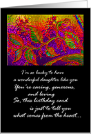 Daughter, Birthday Greeting Card, ’Tiffany Leaves’ card