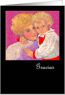 Thank You, Spanish, ArtCard, Paper Greeting Card, ’A Mother’s Love’ card