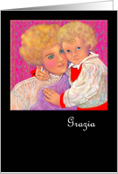 Thank You, Italian, ArtCard, Paper Greeting Card, ’A Mother’s Love’ card