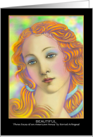 Note Card, Blank, Titled, ’BEAUTIFUL’ Three Faces of an American Venus card