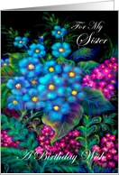 Birthday, Sister, Wild Flowers, Real Paper Card